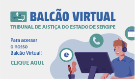 Marca do balcão virtual na parte superior da imagem, na parte inferior a imagem de uma pessoa no computador com fone de ouvido e o texto para acessar o balcão virtual clique aqui