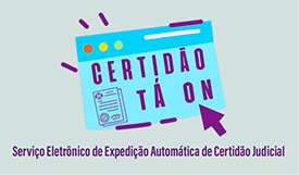 Marca do Certidão tá on na parte superior da imagem, na parte inferior o texto Serviço Eletrônico de Expedição Automática de Certidão Judicial