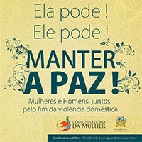 imagem da campanha Ela pode! Ela pode! Manter a paz