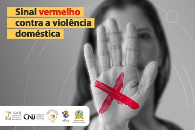 Sinal Vermelho contra a viol&ecirc;ncia dom&eacute;stica